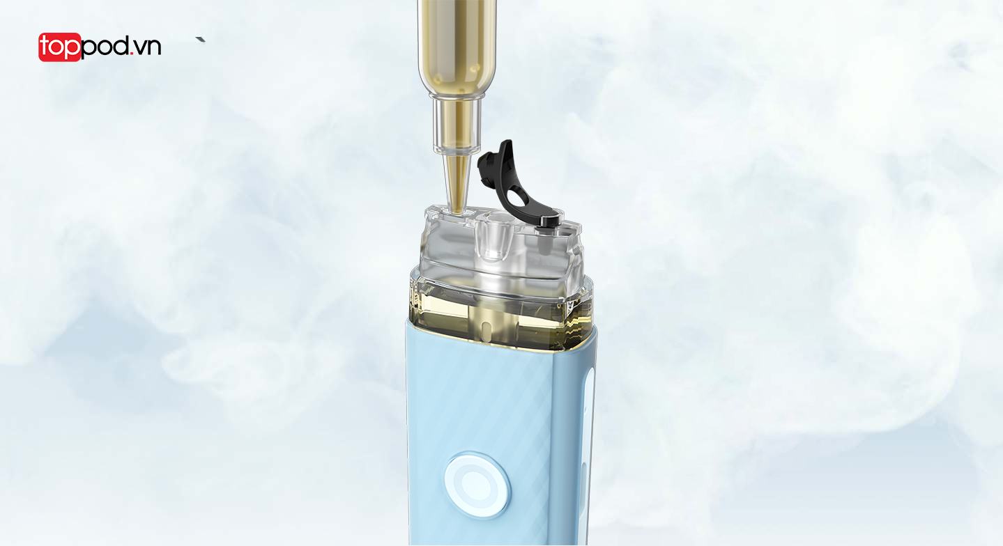 Lỗ châm tinh dầu Pod Vinci Q được thiết kế hạn chế leak tinh dầu