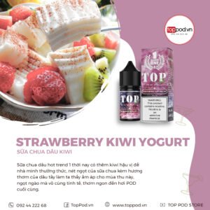 strawberry kiwi yogurt sua chua dau kiwi top salt 30ml toppod